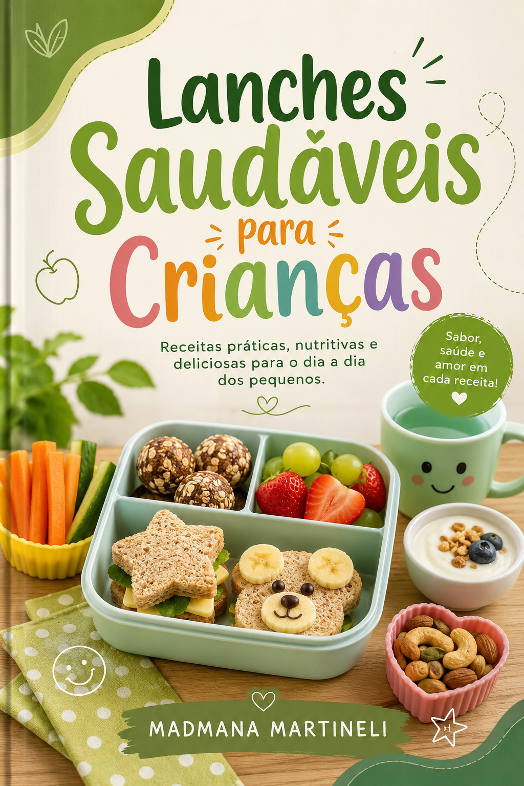 Capa do e-book Lanches saudáveis para crianças, de Madmana Martineli